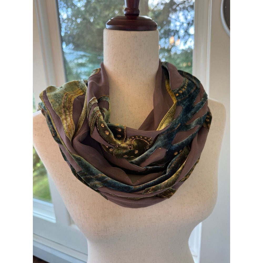 Nordstrom velvet silk chiffon scarf